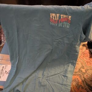 Dutch Bros Teal Tee with Red Logo